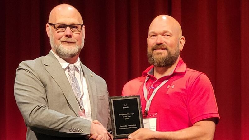 Matt Powell was awarded the 2023 Mitigation Manager of the Year by KAMM.