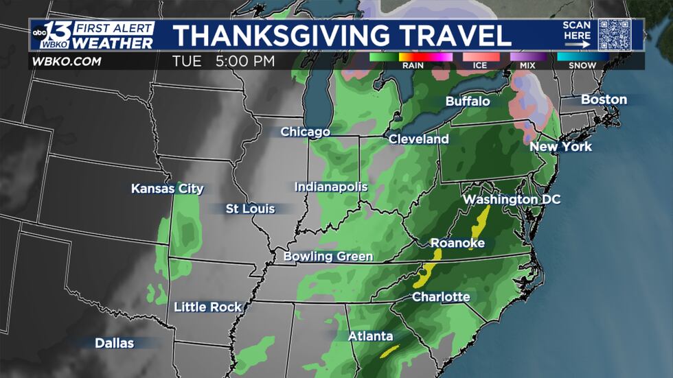 The rain is a bit more widespread across the eastern part of the US as a storm system moves...