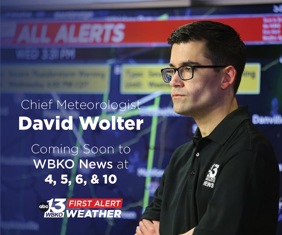 David Wolter will debut as WBKO's next Chief Meteorologist on Monday, April 17.