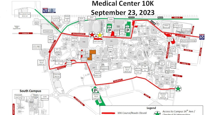 This map published by the city of Bowling Green on Friday shows expected traffic impacts...